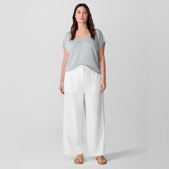 NWT Eileen Fisher Organic Linen Wide-Leg Trouser Pant - Picture 6 of 7